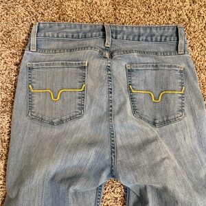 Kimes Ranch High Rise Women Jeans - Blue with Yellow Stitching